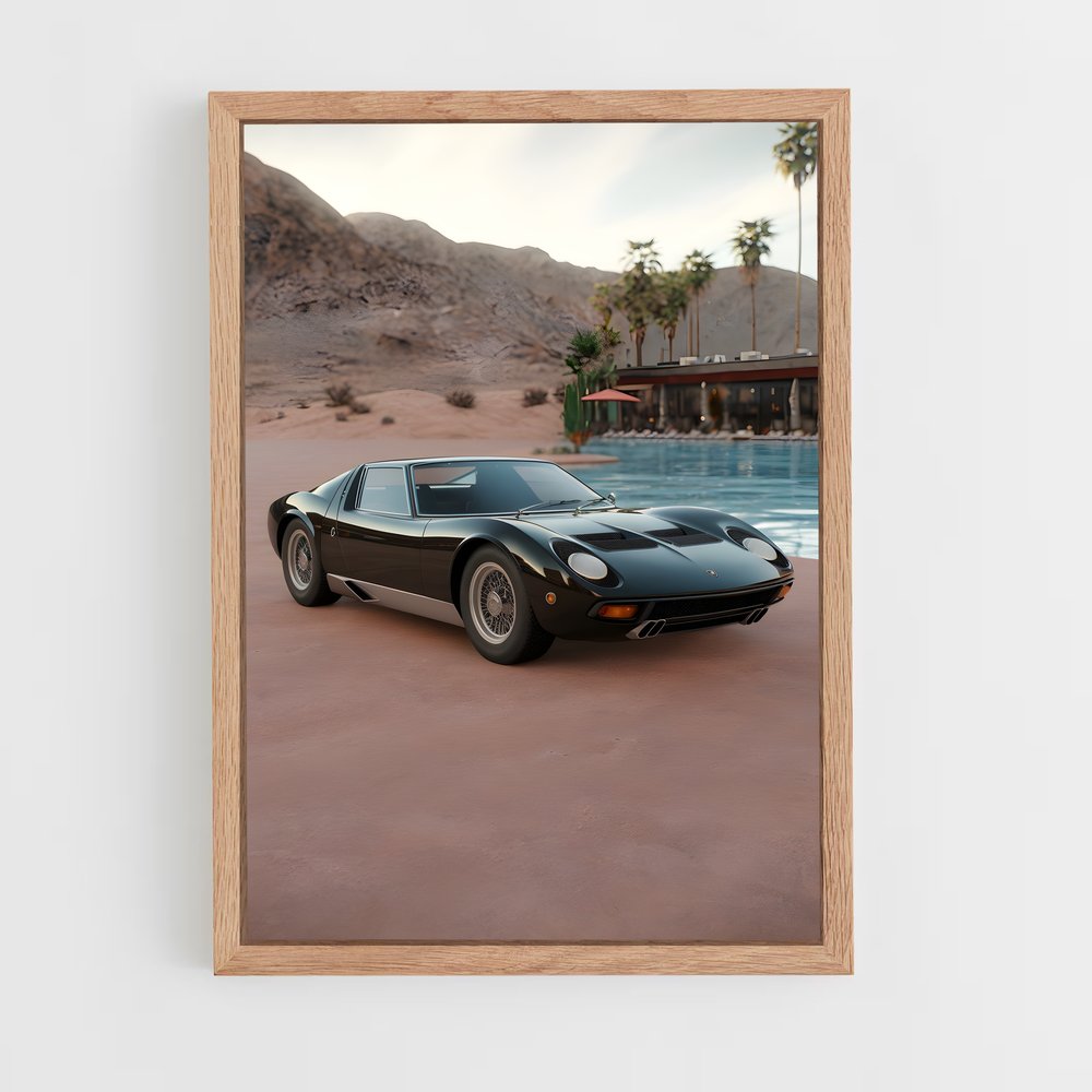 Poster Poolside Miura – affiche Lamborghini (vue 4)